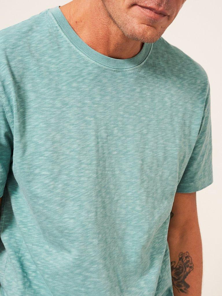 Abersoch Short Sleeve Tee in MINT GREEN - MODEL DETAIL