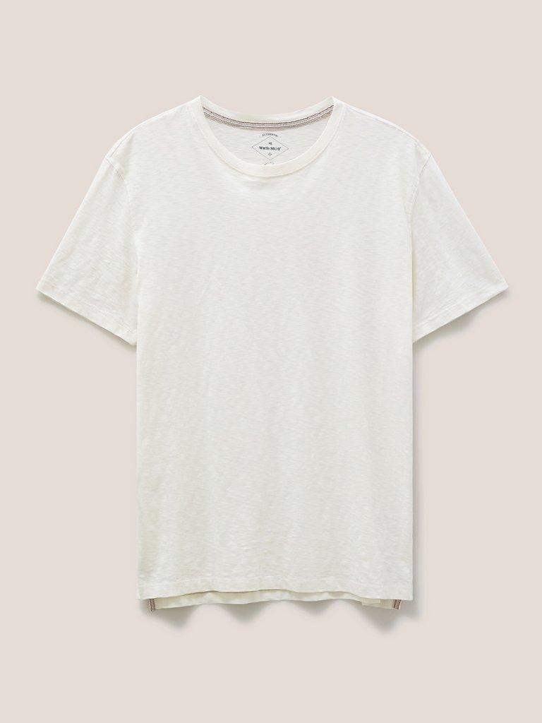 Abersoch Short Sleeve Tee in NAT WHITE - FLAT FRONT