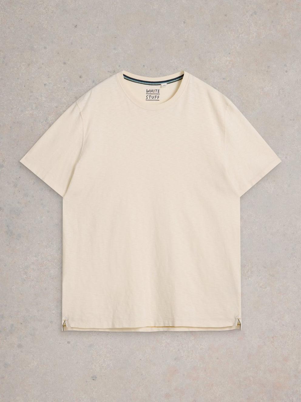 Abersoch Short Sleeve Tee in NAT WHITE - FLAT FRONT