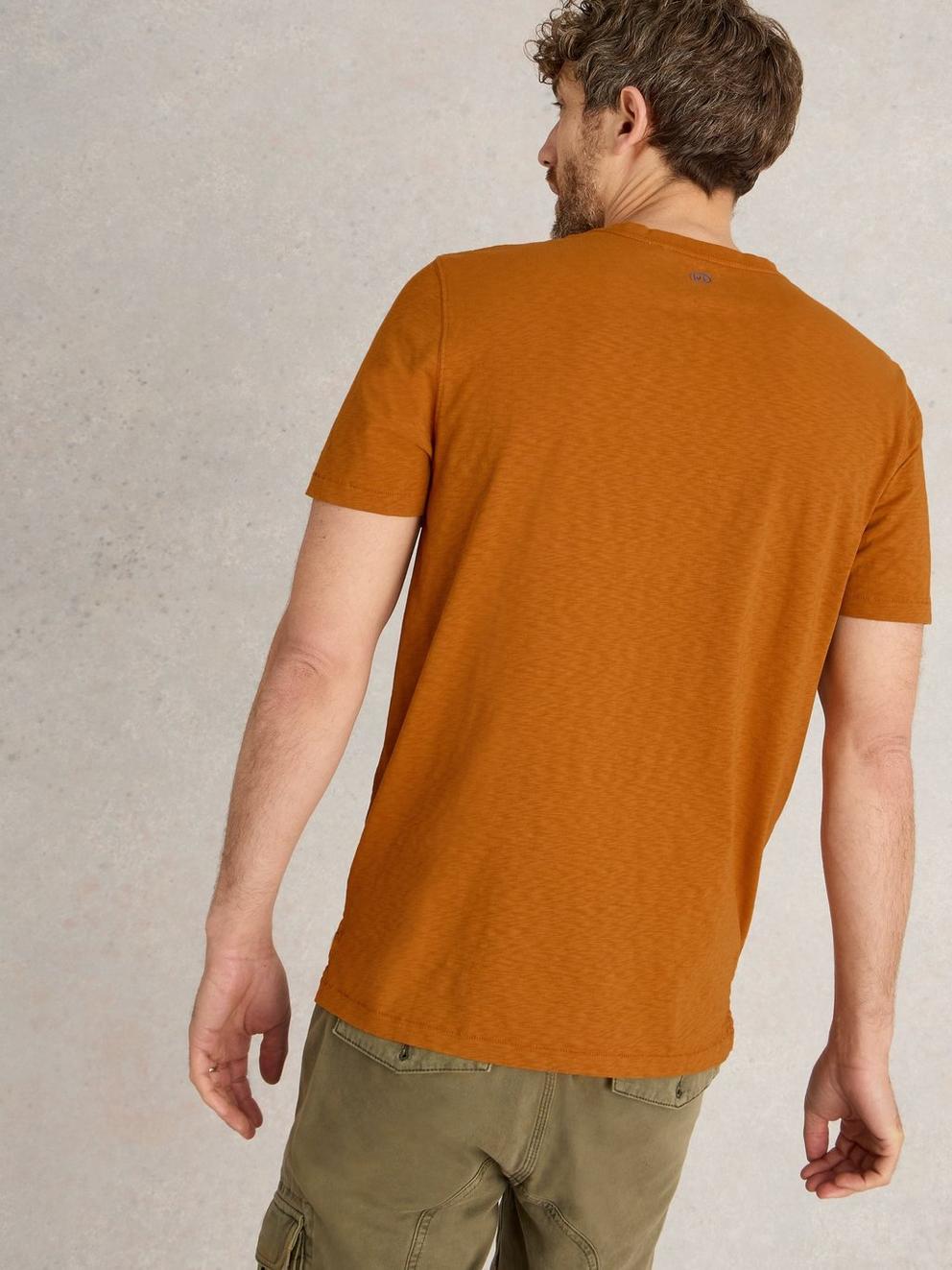 Abersoch Short Sleeve Tee in ORANGE - MODEL BACK