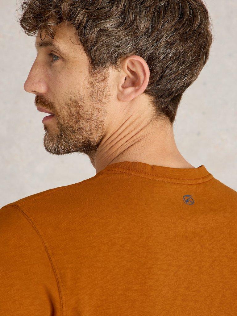 Abersoch Short Sleeve Tee in ORANGE - MODEL DETAIL