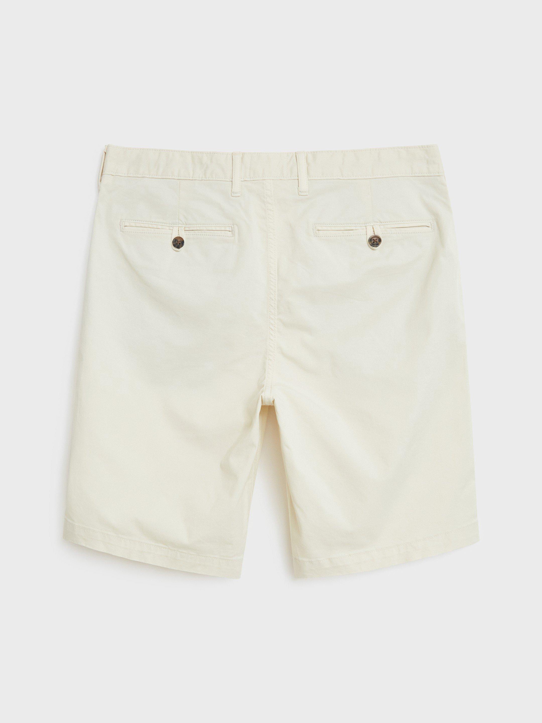 Sutton Organic Chino Shorts in NAT WHITE - FLAT BACK