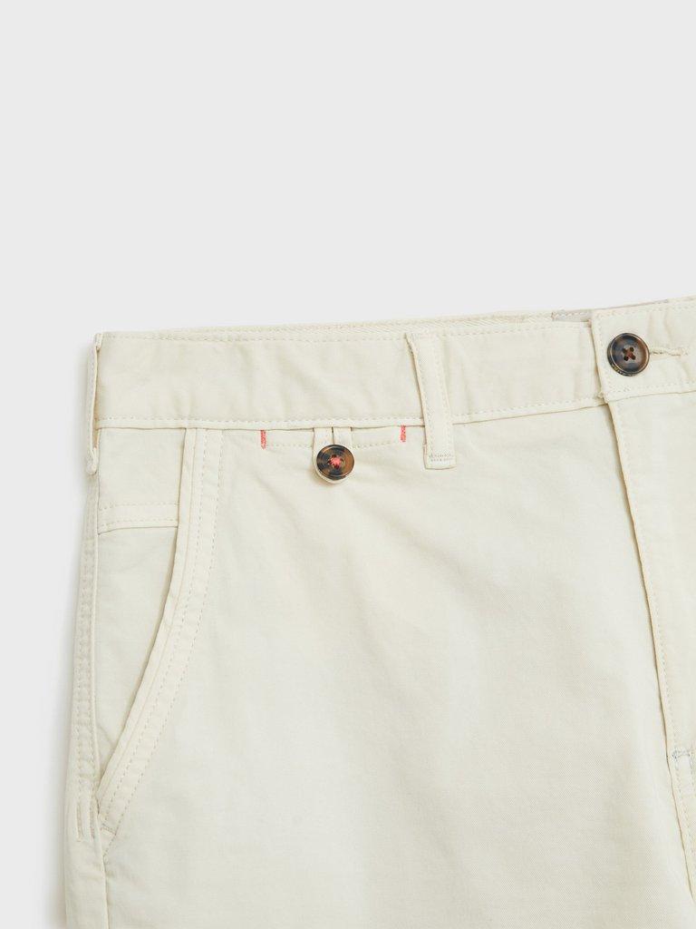 Sutton Organic Chino Shorts in NAT WHITE - FLAT DETAIL