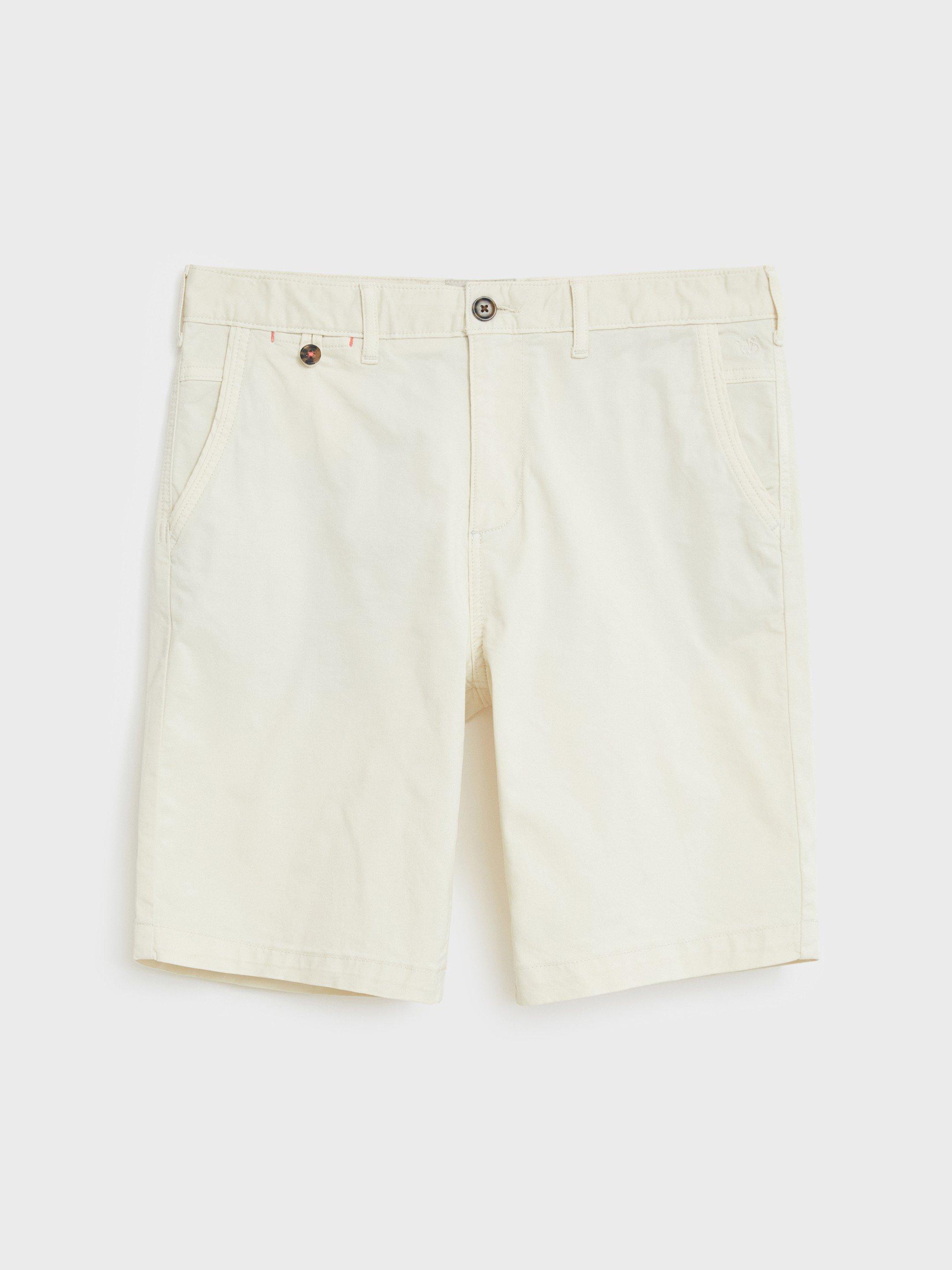 Sutton Organic Chino Shorts in NAT WHITE - FLAT FRONT
