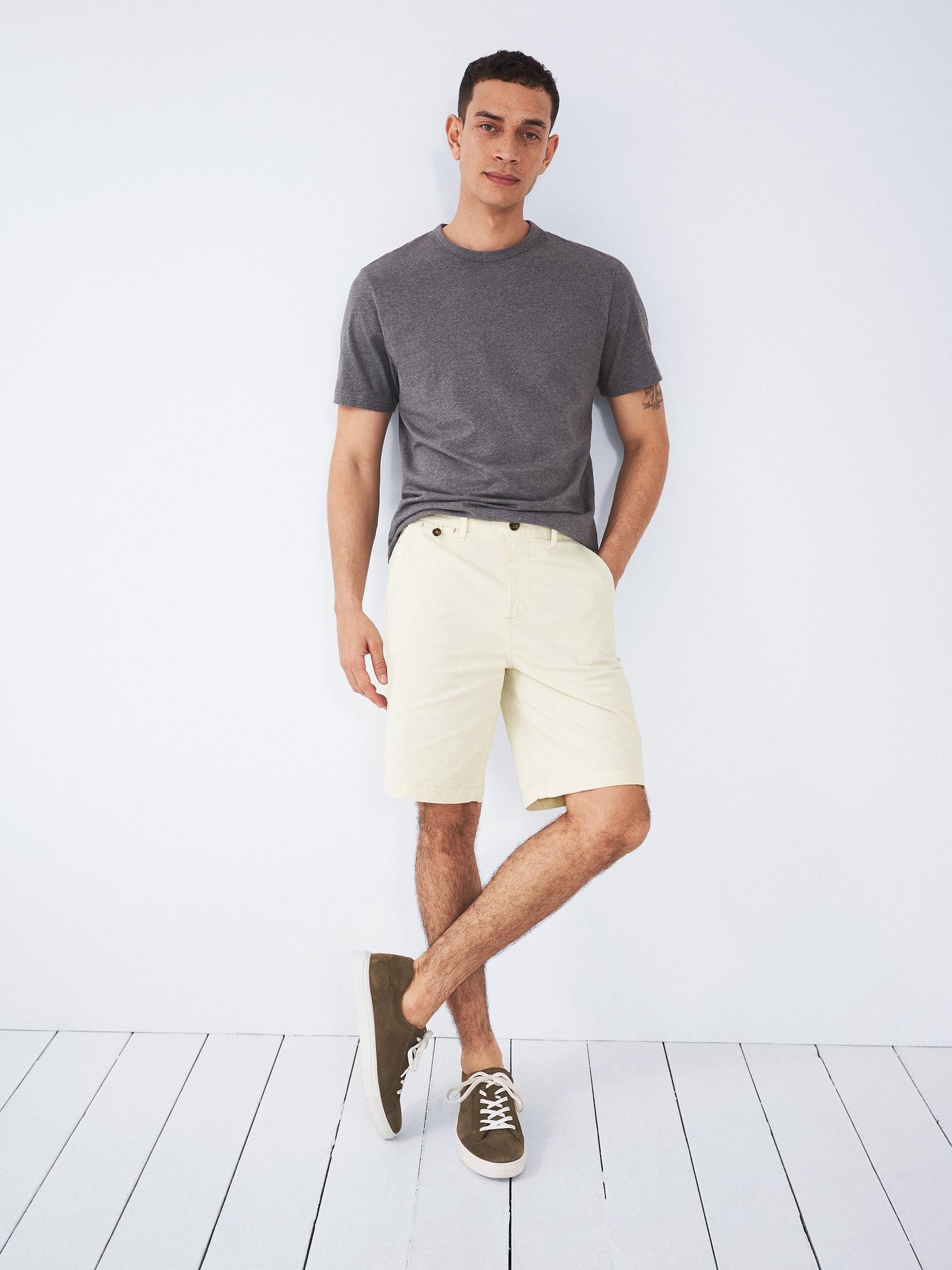 Sutton Organic Chino Shorts in NAT WHITE - MODEL FRONT