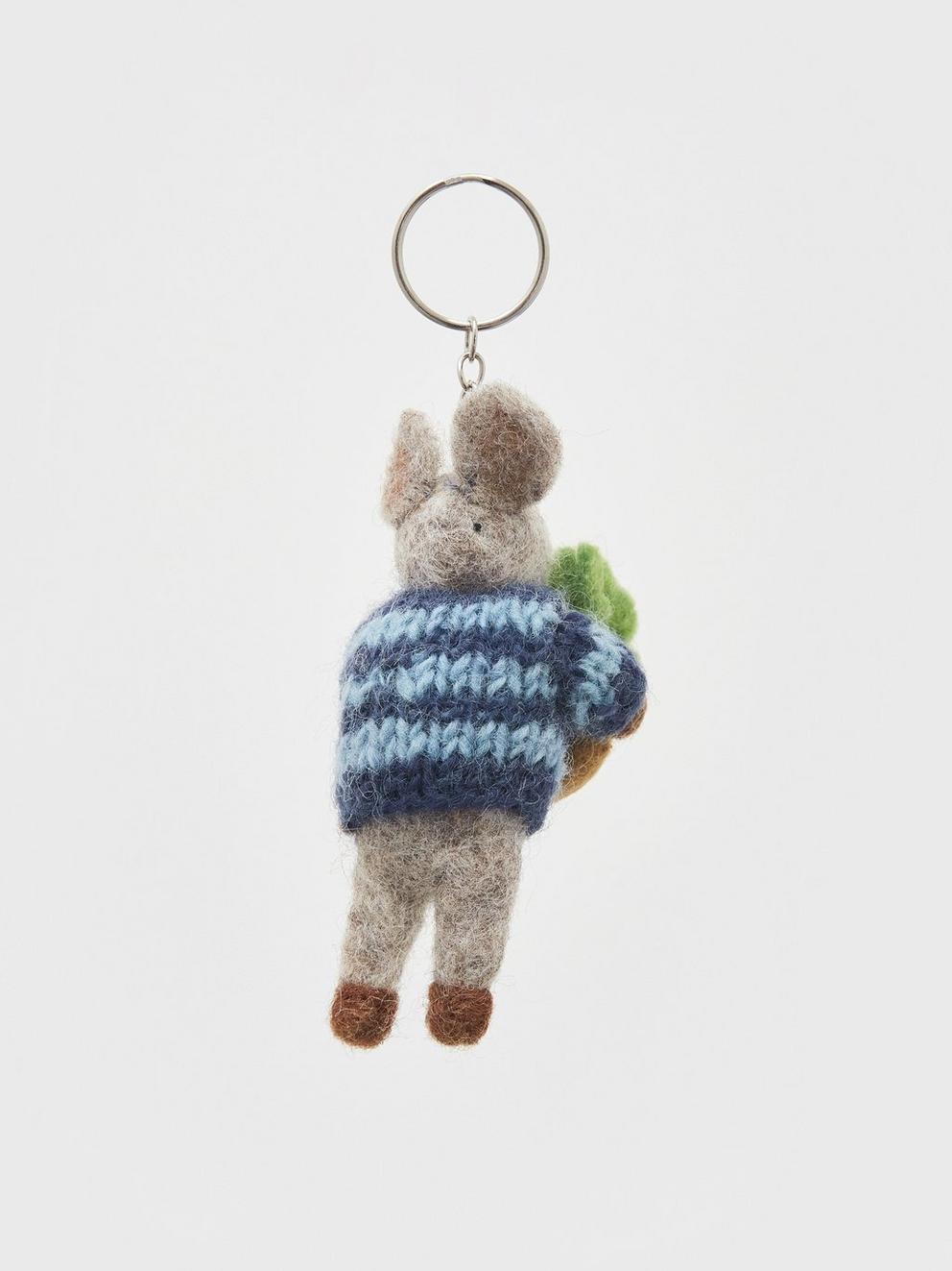 Basil Keyring in GREEN MLT - FLAT DETAIL