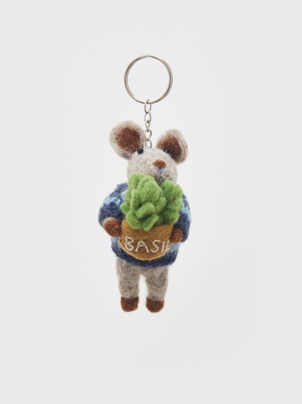 Basil Keyring in GREEN MLT - FLAT FRONT