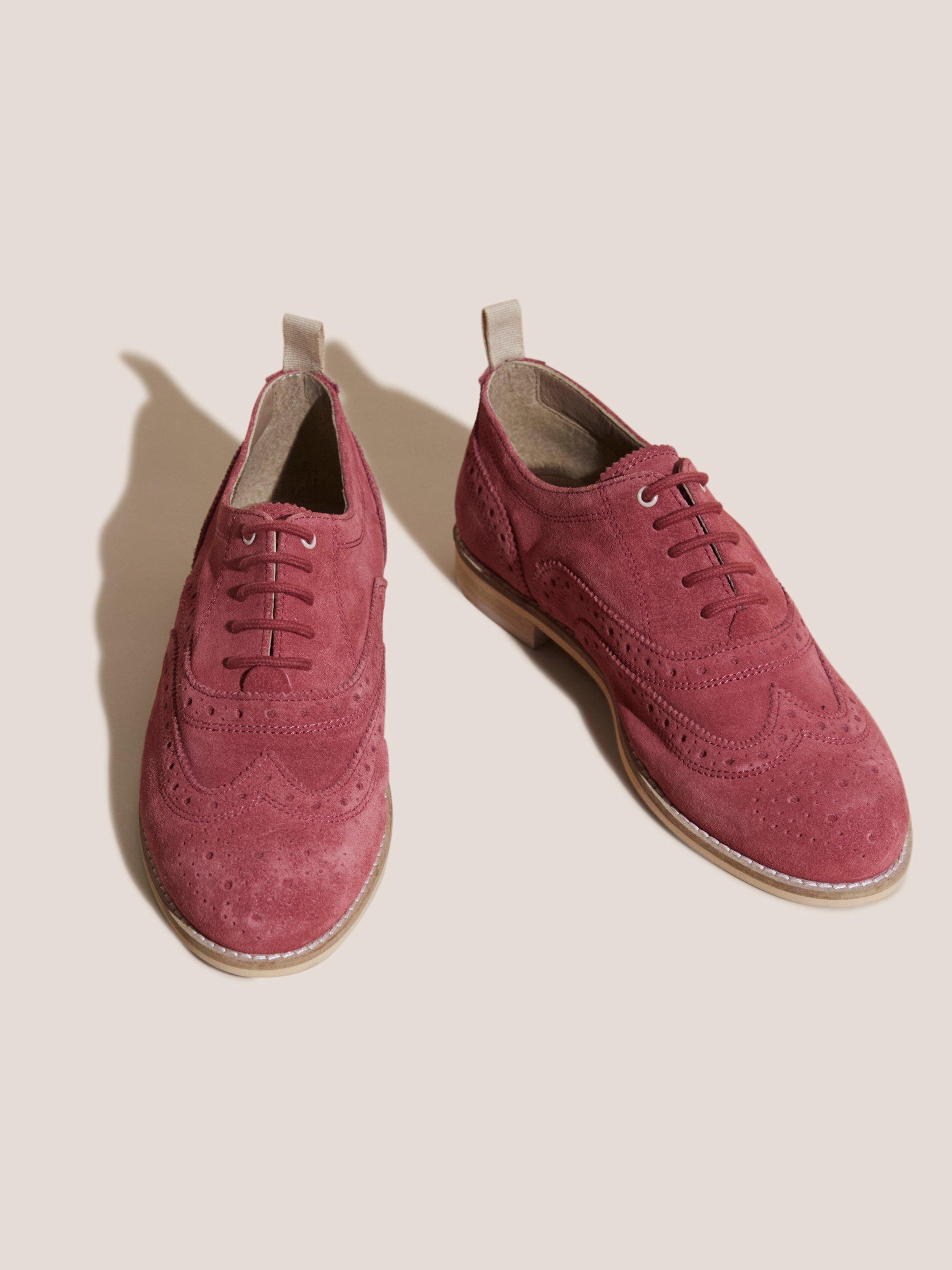 Thistle Lace Up Brogue in BRT PINK - FLAT FRONT
