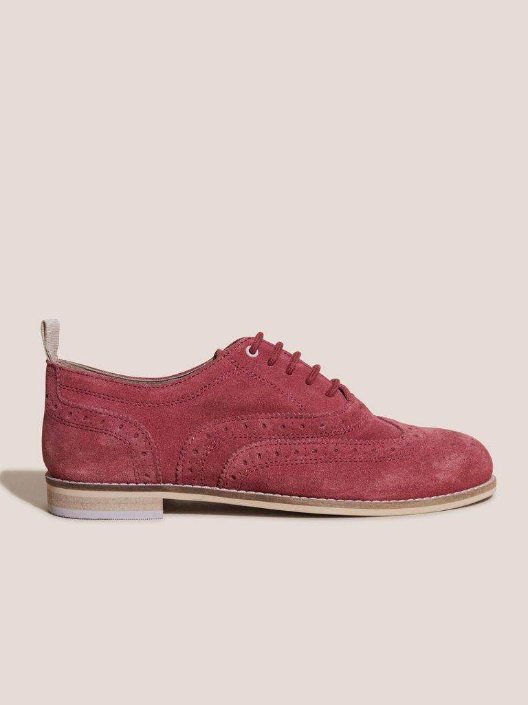 Thistle Lace Up Brogue in BRT PINK - MODEL FRONT