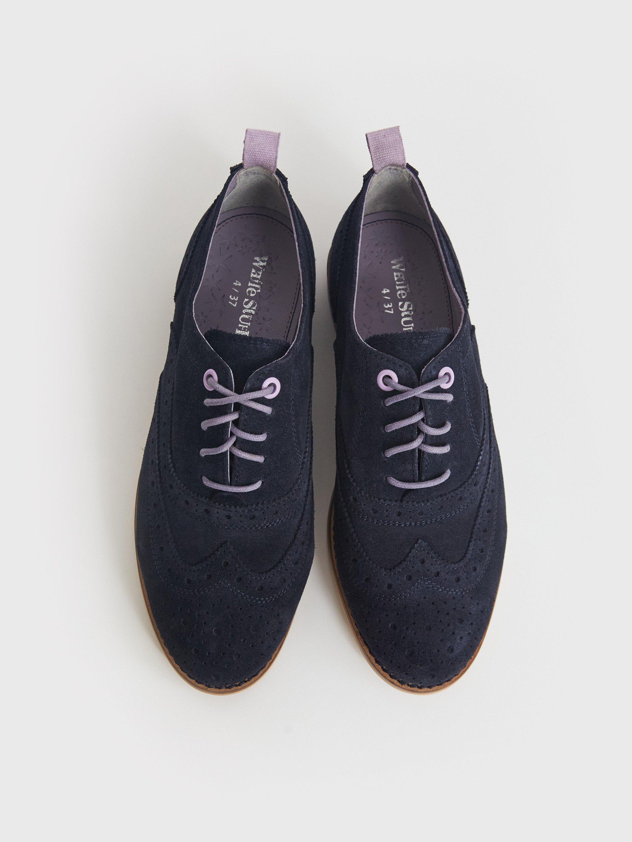 Thistle Lace Up Brogue in DARK NAVY - FLAT DETAIL