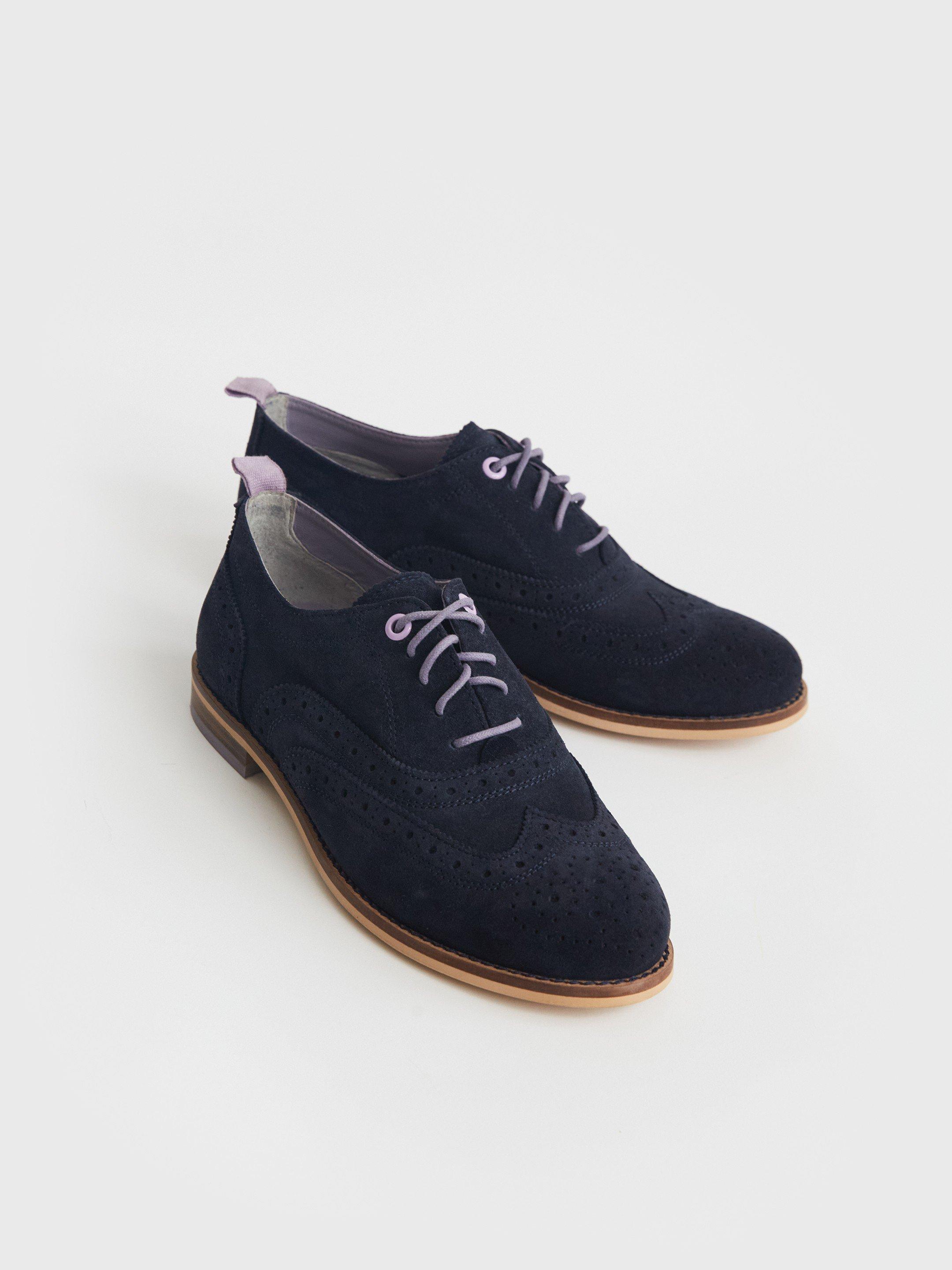 Thistle Lace Up Brogue in DARK NAVY - FLAT FRONT