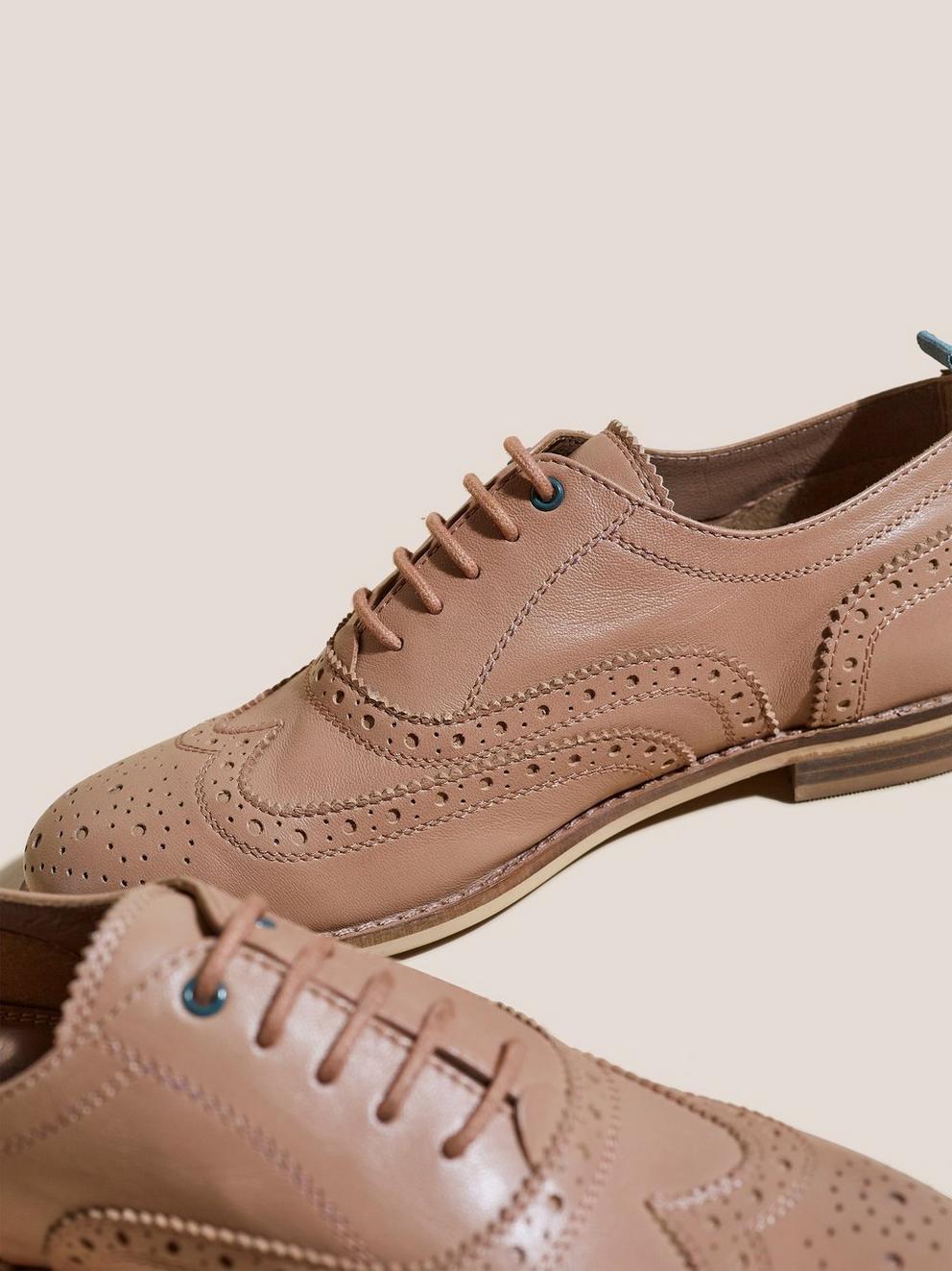 Lace Up Thistle Brogue in PINK MLT - FLAT BACK