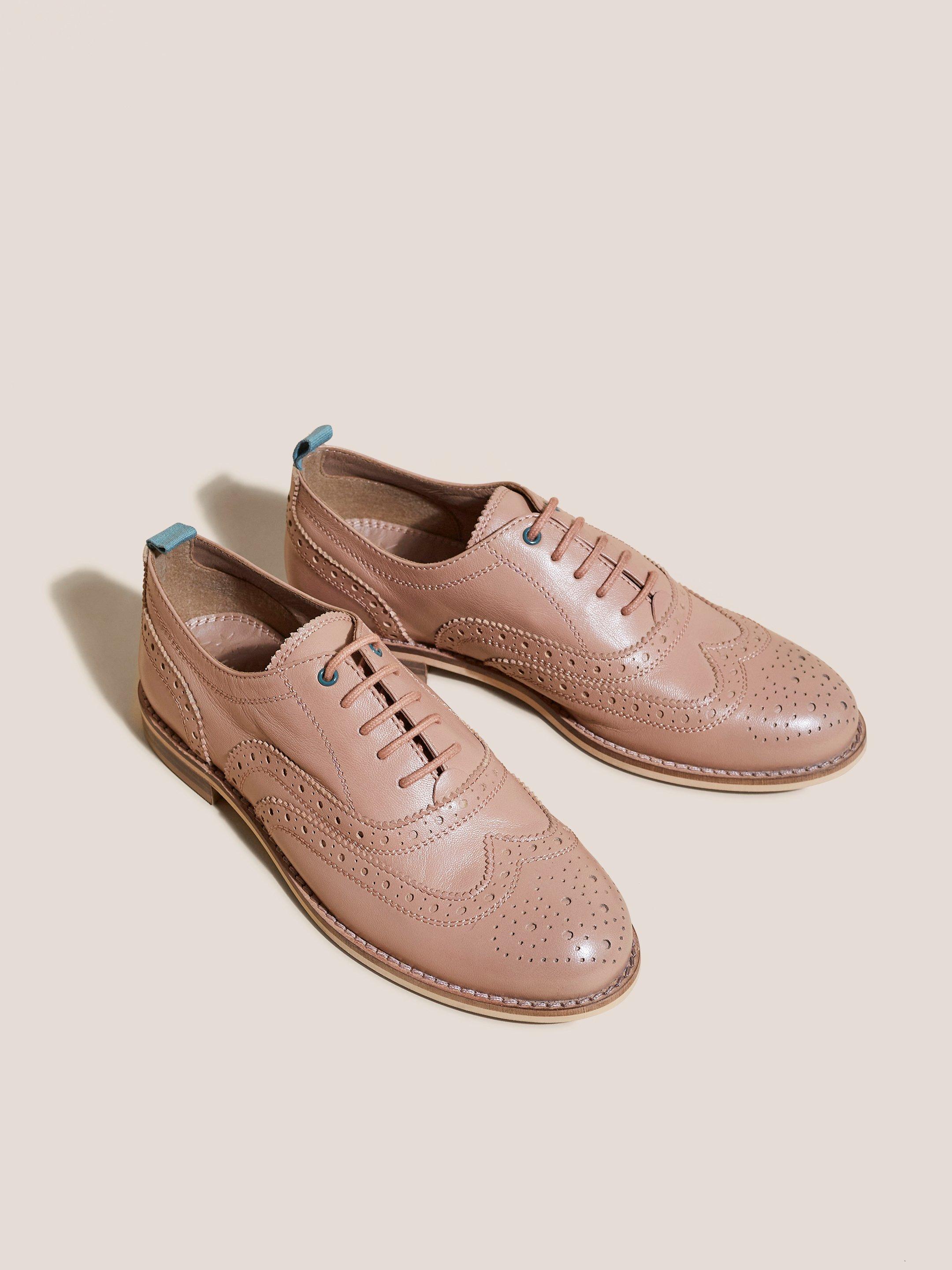 Thistle Lace Up Brogue in PINK MLT - FLAT FRONT