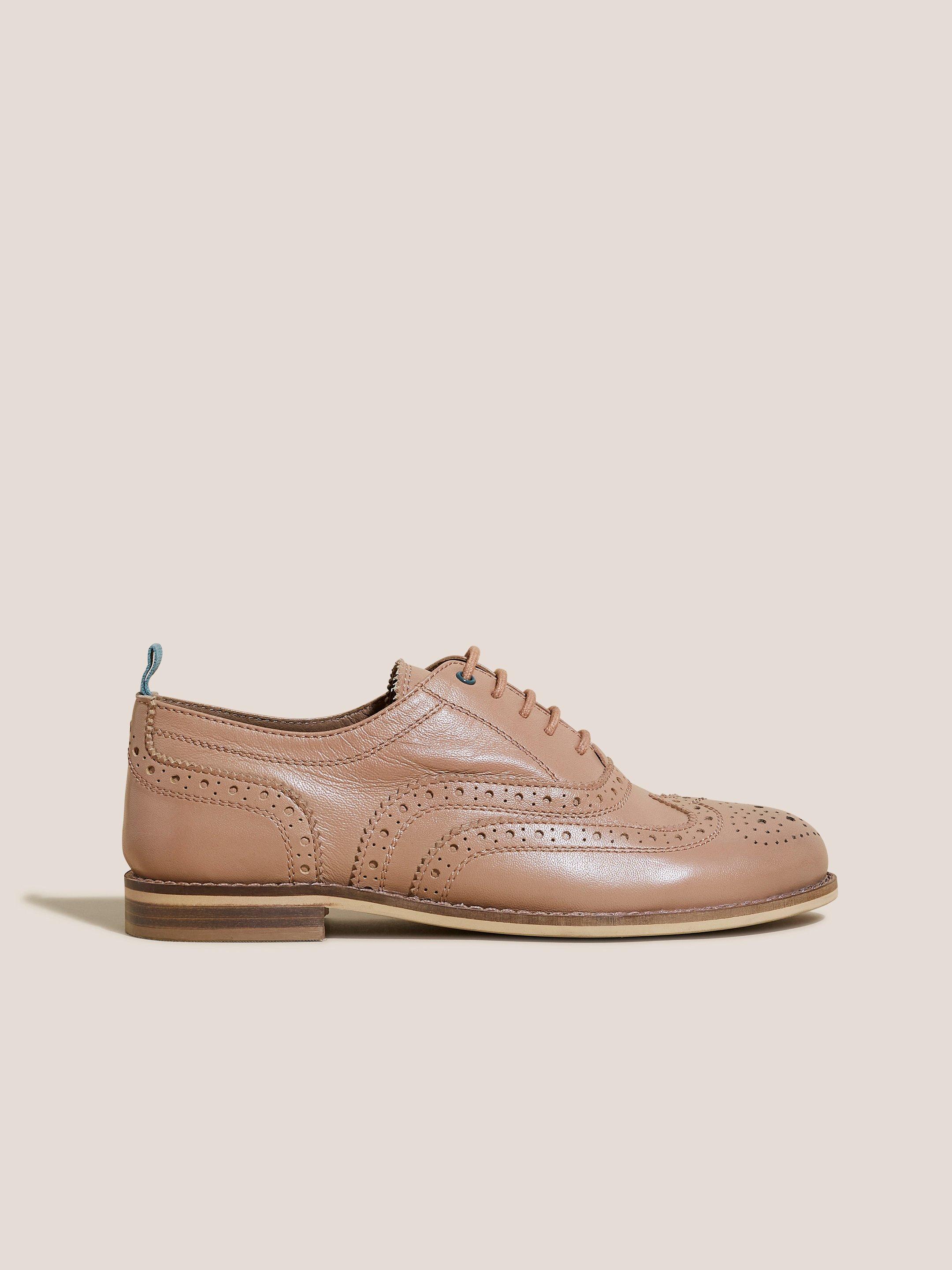 Thistle Lace Up Brogue in PINK MLT - MODEL FRONT