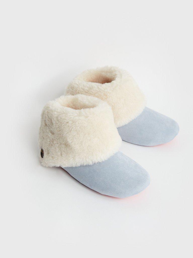 Slouchy Slipper Booties in LGT BLUE - FLAT FRONT