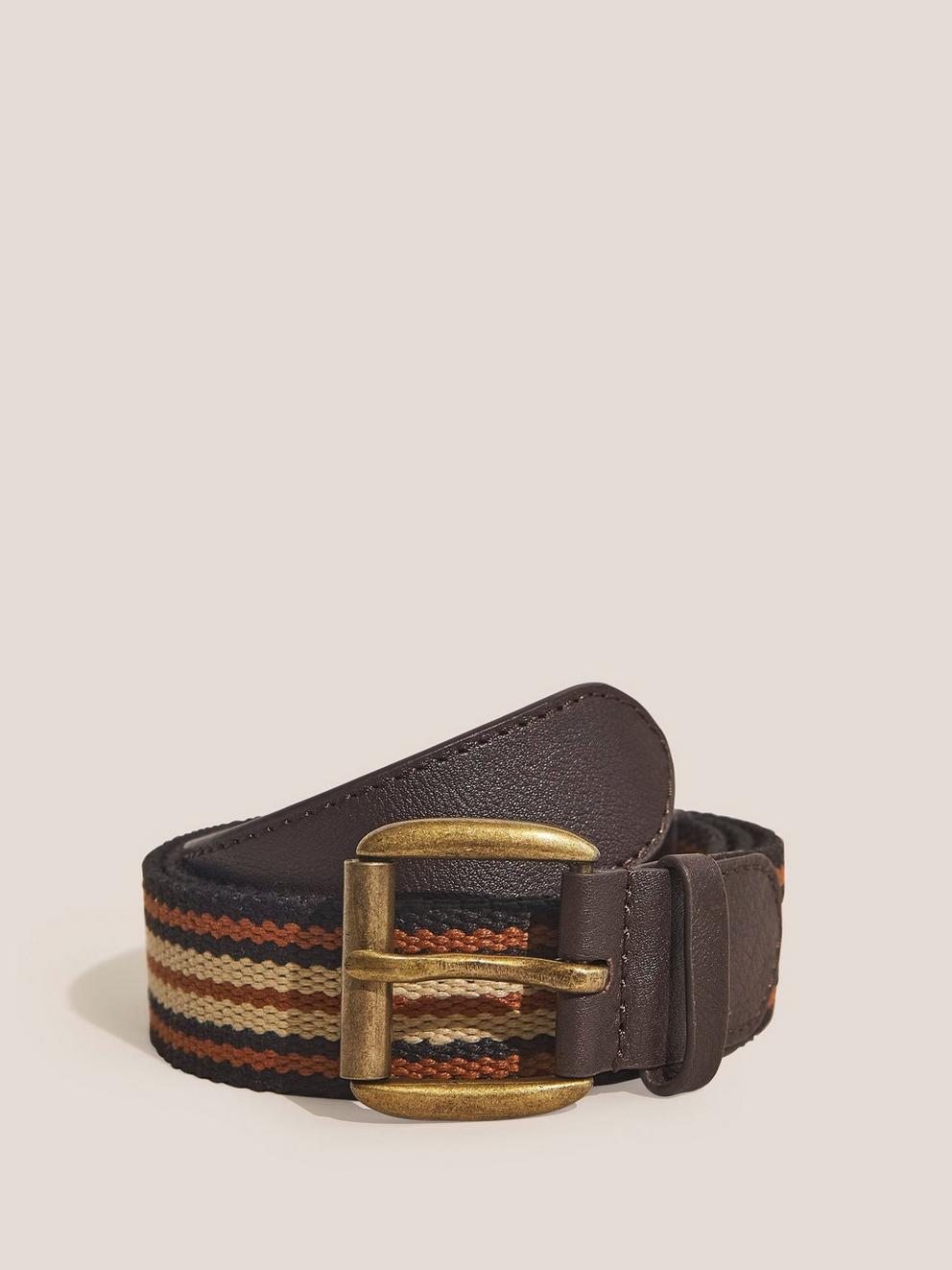 Smart Canvas Belt in BROWN MLT - FLAT FRONT