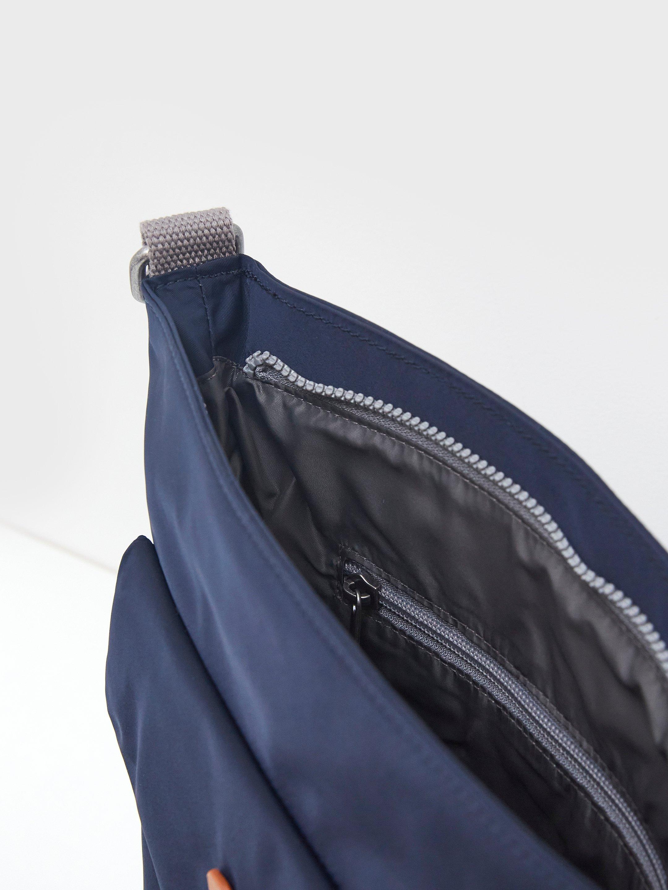 Recycled Roka Kennington C Bag in DARK NAVY - FLAT DETAIL