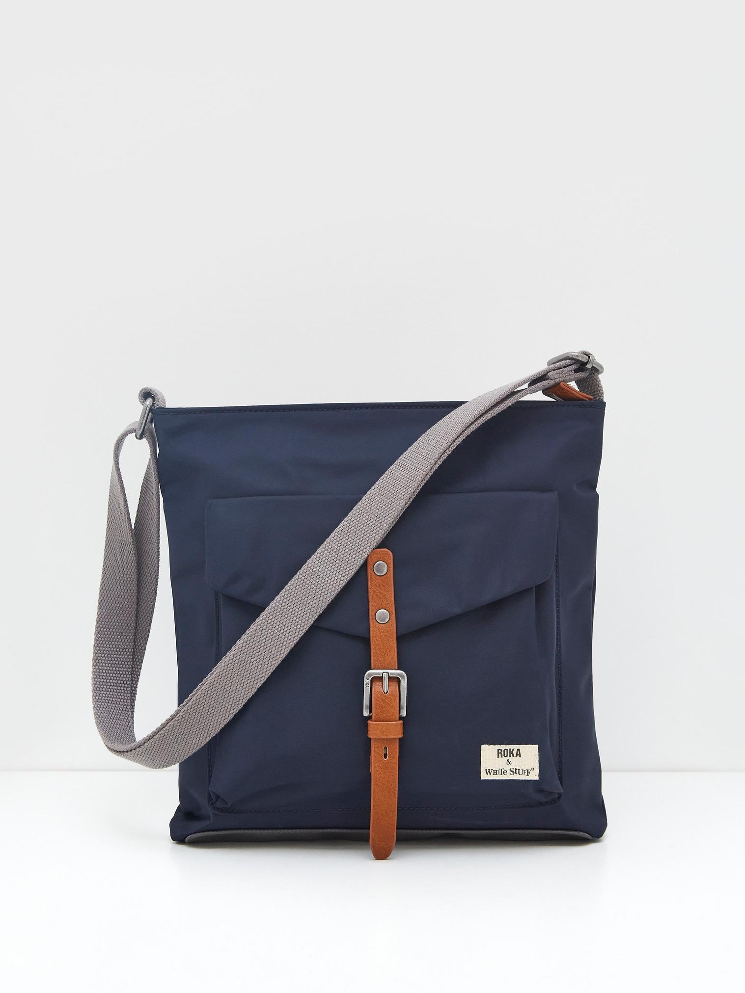 Recycled Roka Kennington C Bag in DARK NAVY - FLAT FRONT