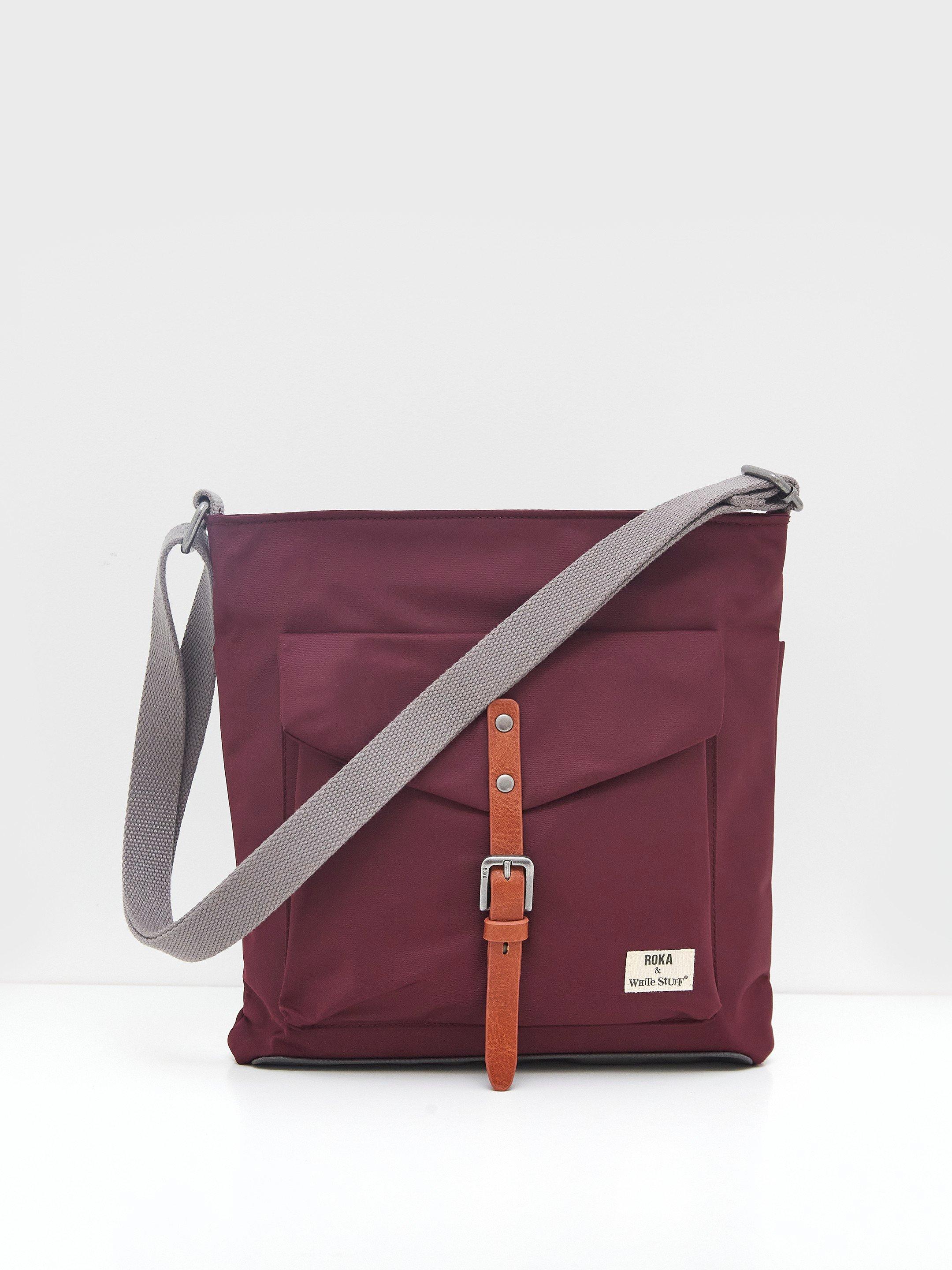 Recycled Roka Kennington C Bag in MID PLUM - FLAT FRONT