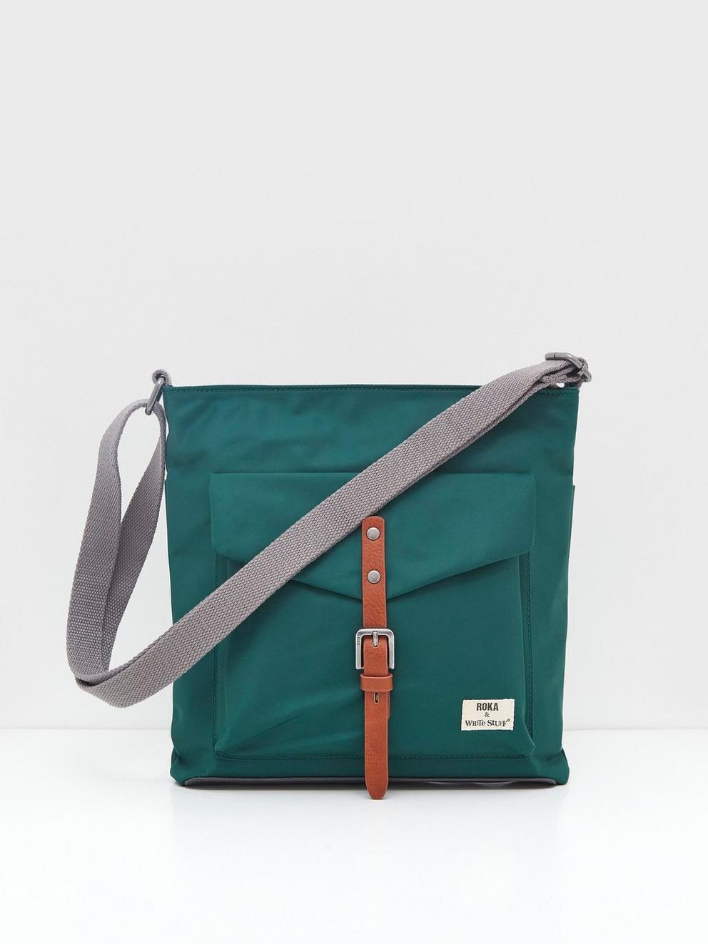 Recycled Roka Kennington C Bag in MID TEAL - FLAT FRONT