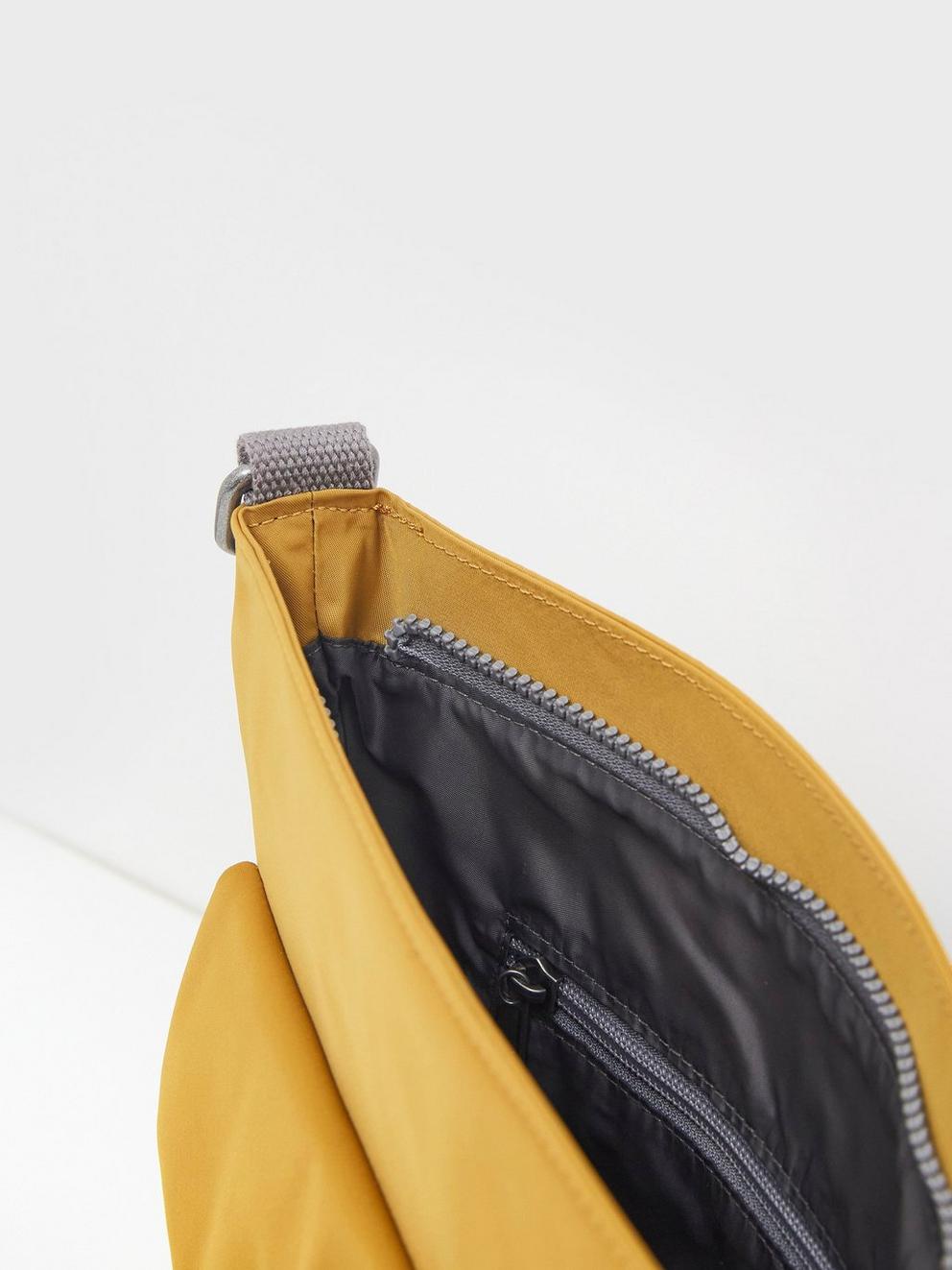 Recycled Roka Kennington C Bag in MID YELLOW - FLAT DETAIL