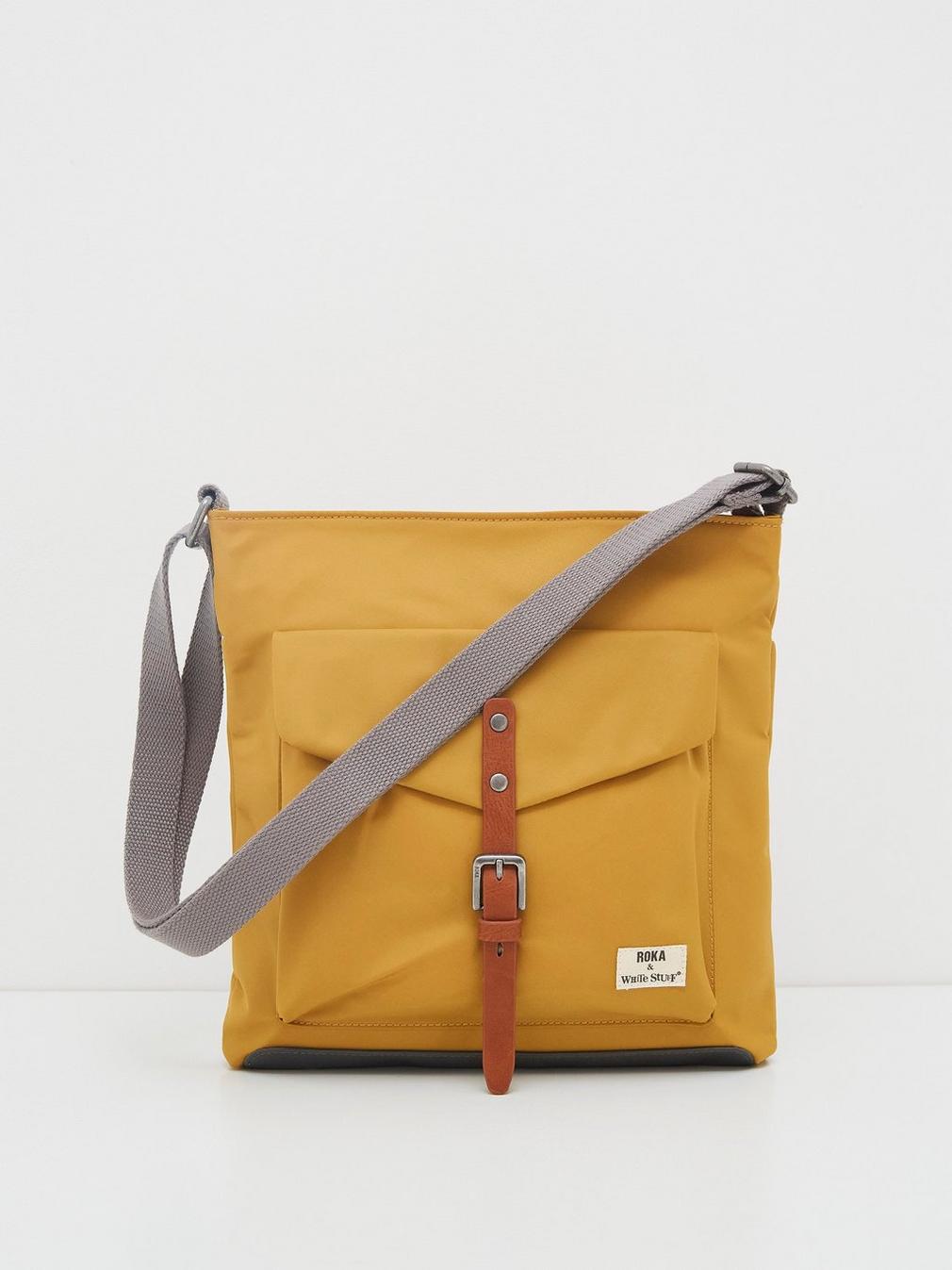 Recycled Roka Kennington C Bag in MID YELLOW - FLAT FRONT