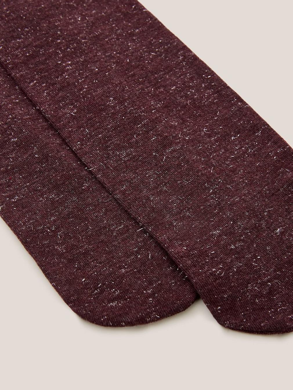 Sienna Sparkle Tights in DK PLUM - FLAT DETAIL