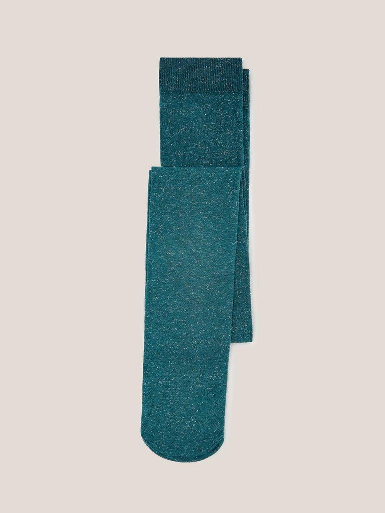 Sienna Sparkle Tights in MID TEAL - FLAT BACK