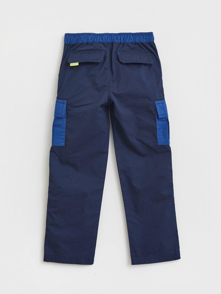 Caleb Cargo Trousers in DARK NAVY - FLAT BACK