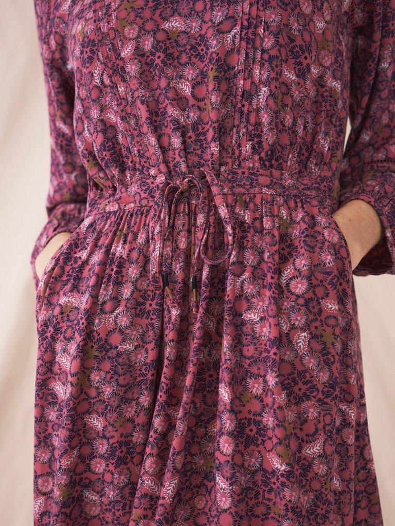 Aubrey Dress in PLUM MLT - MODEL DETAIL