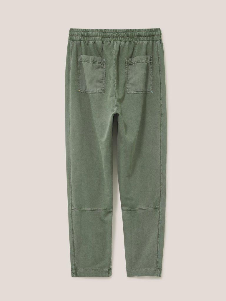 Ava Jersey Jogger in KHAKI GRN - FLAT BACK
