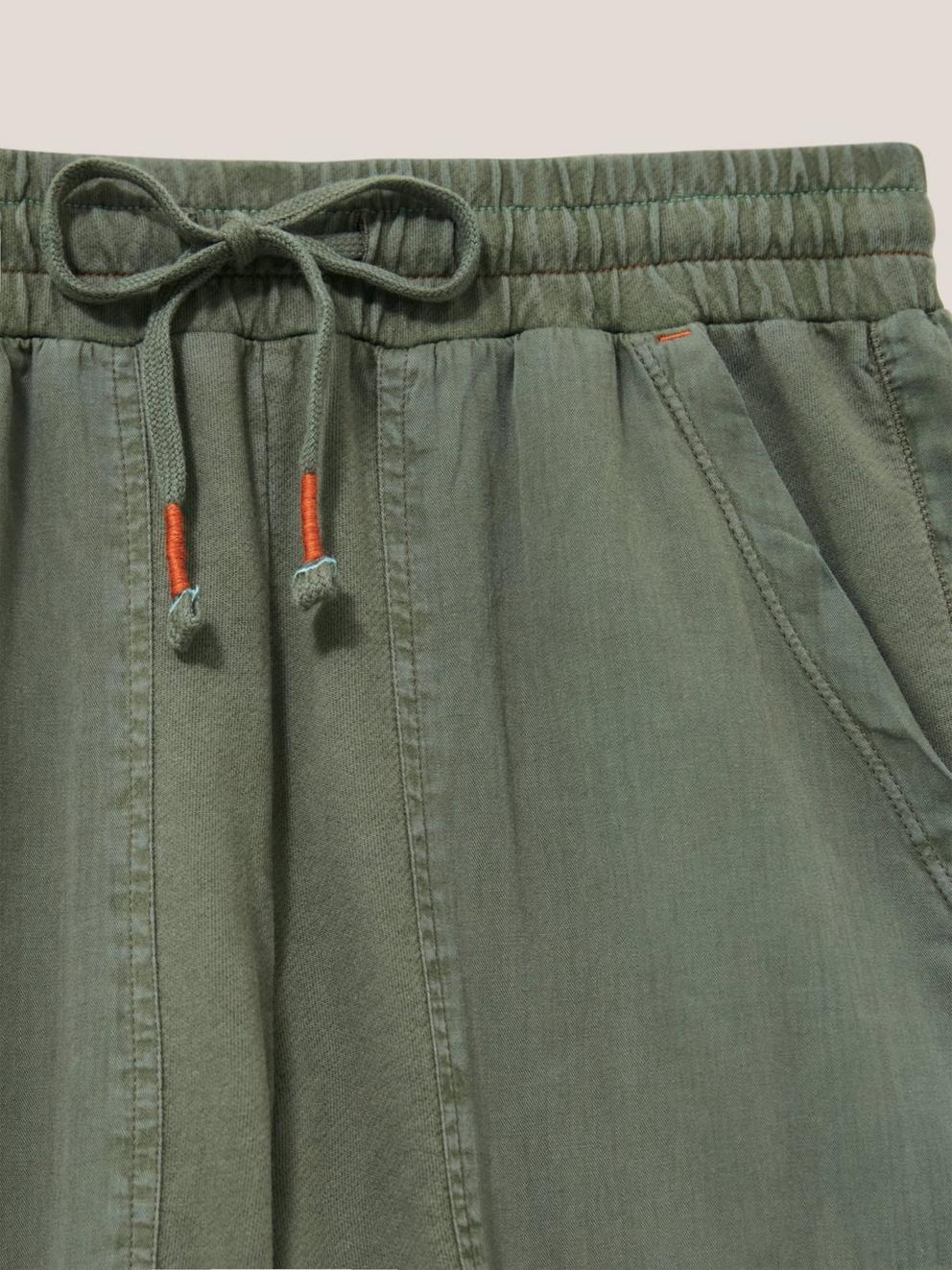Ava Jersey Jogger in KHAKI GRN - FLAT DETAIL