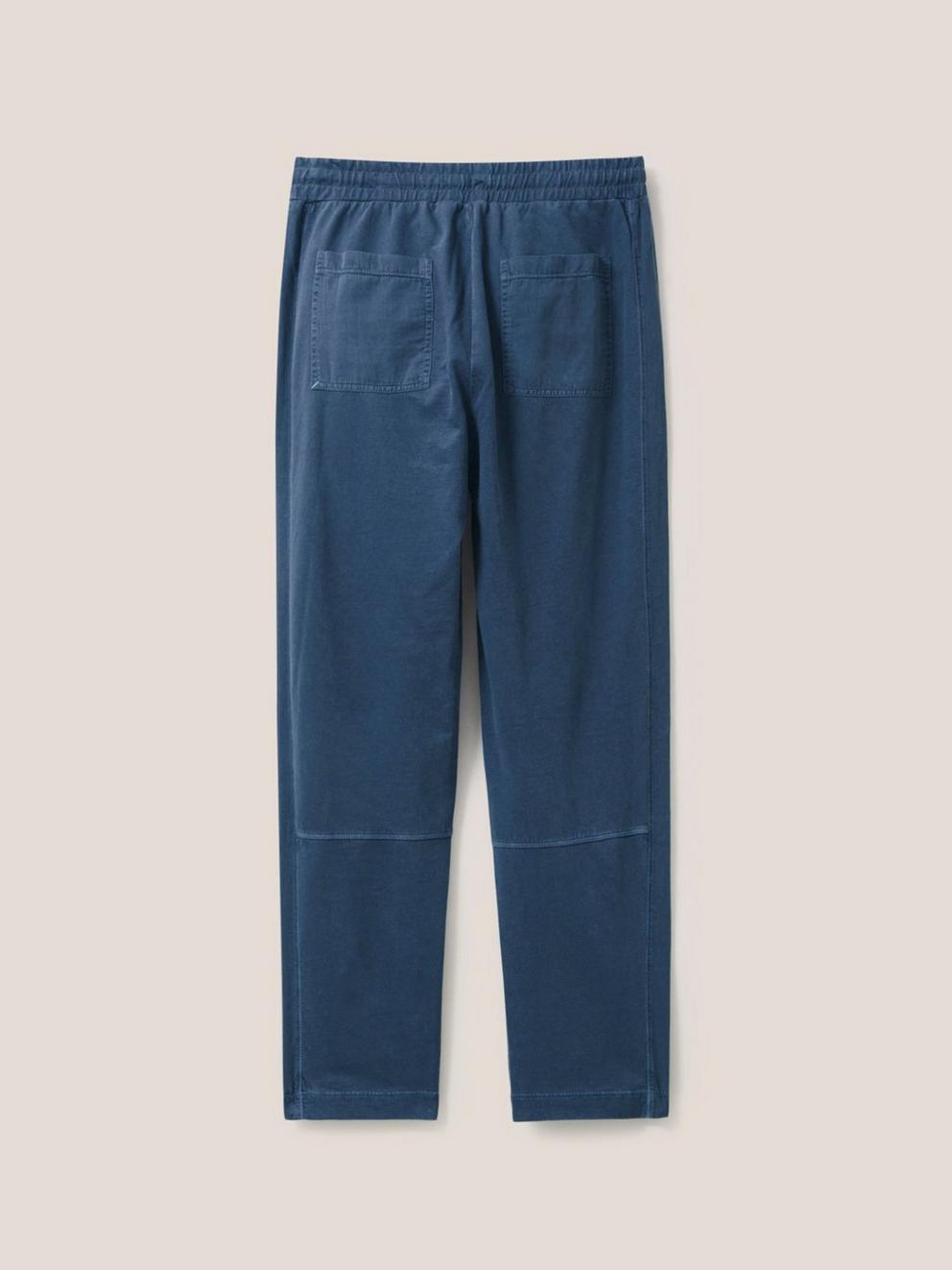 Ava Jersey Jogger in MID BLUE - FLAT BACK