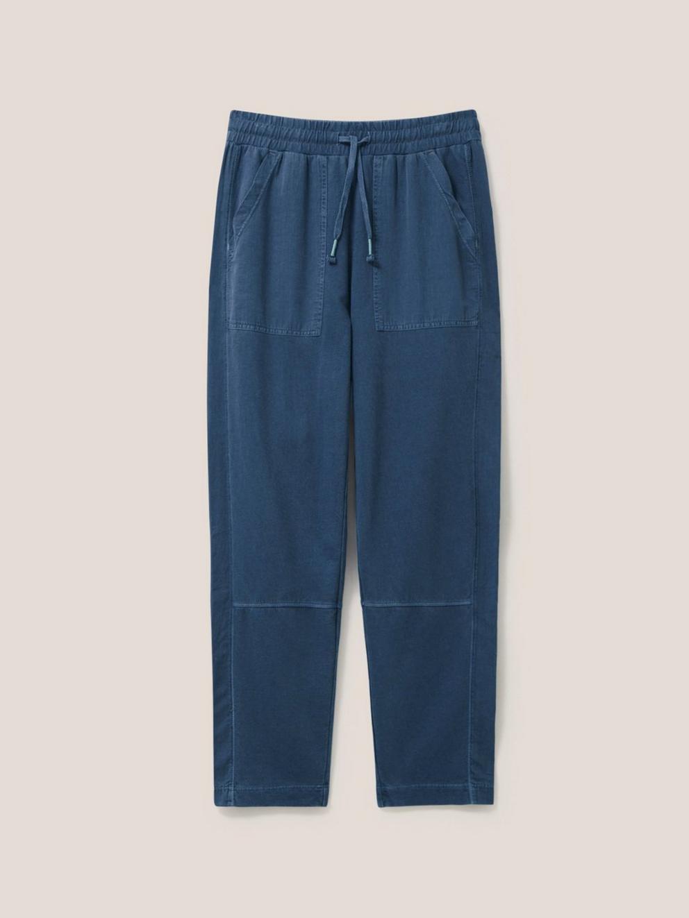 Ava Jersey Jogger in MID BLUE - FLAT FRONT