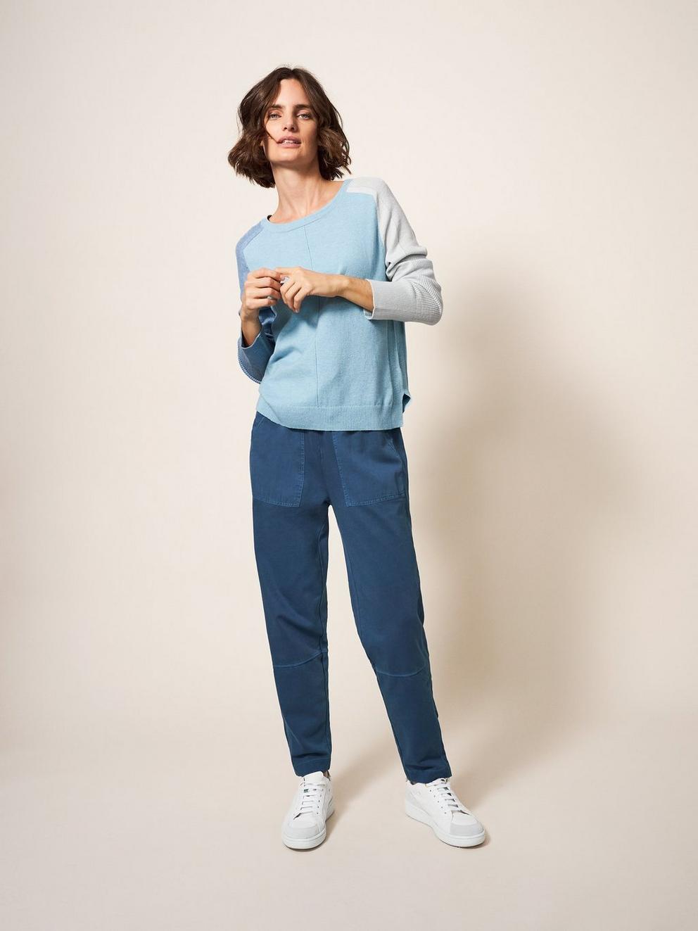 Ava Jersey Jogger in MID BLUE - LIFESTYLE