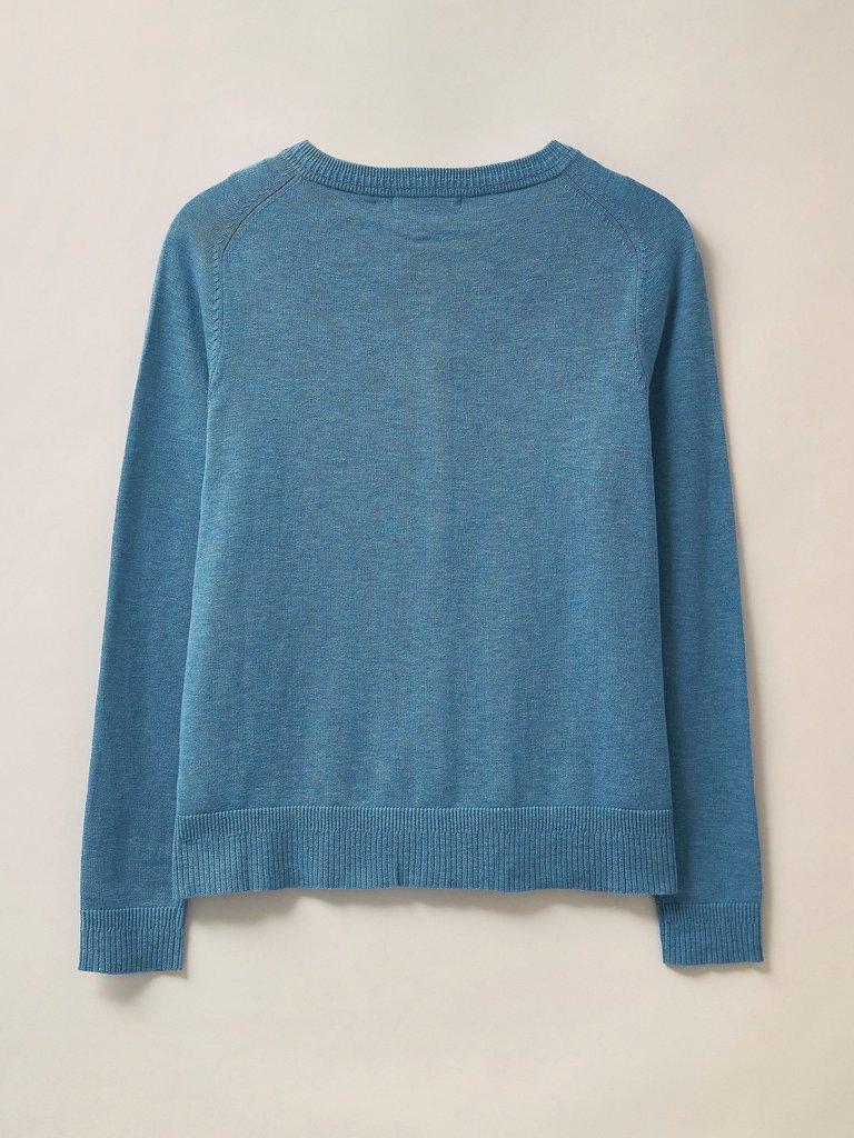 Lulu Cardigan in DK BLUE - FLAT BACK