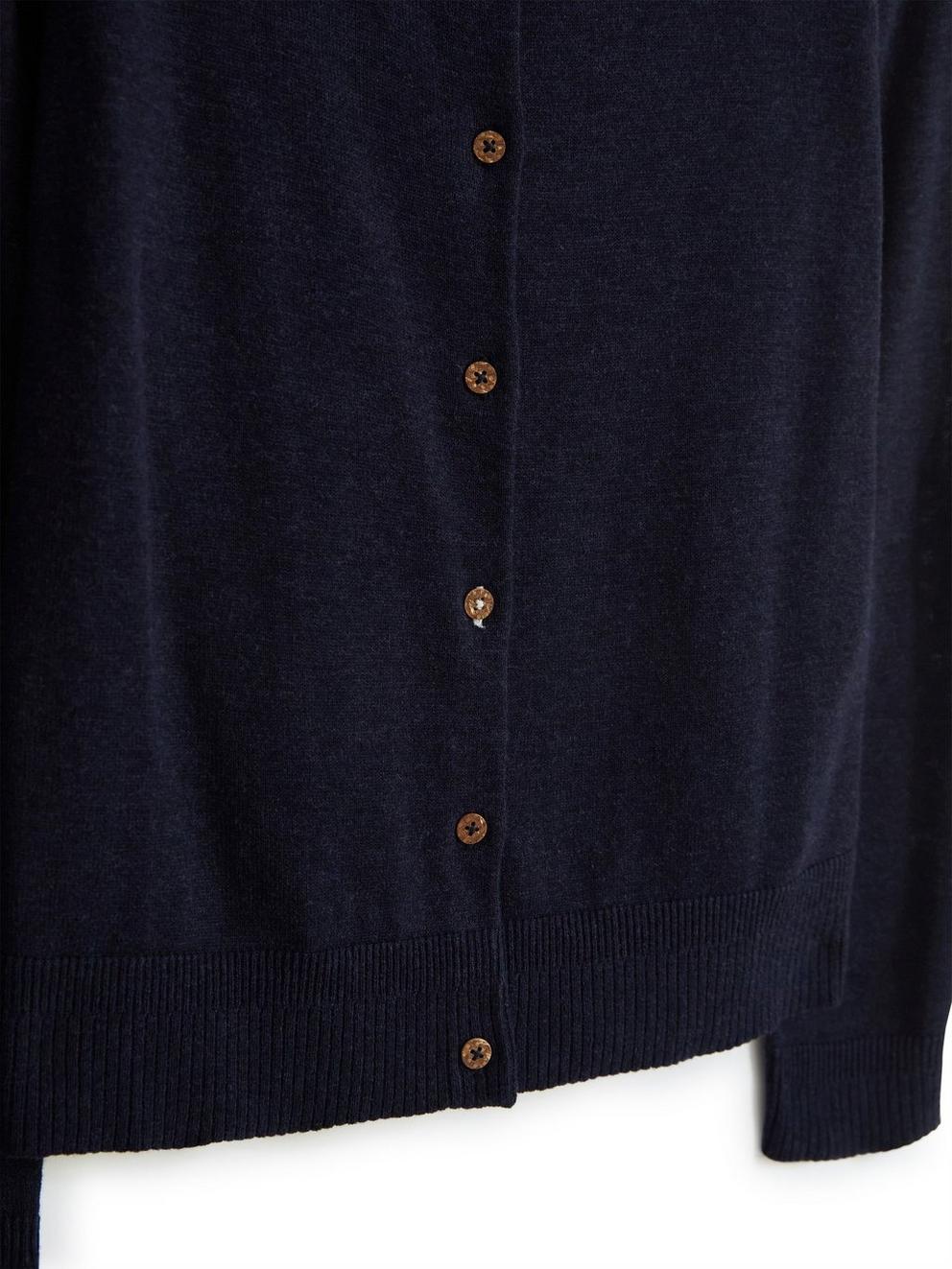 Lulu Cardigan in FR NAVY - FLAT DETAIL