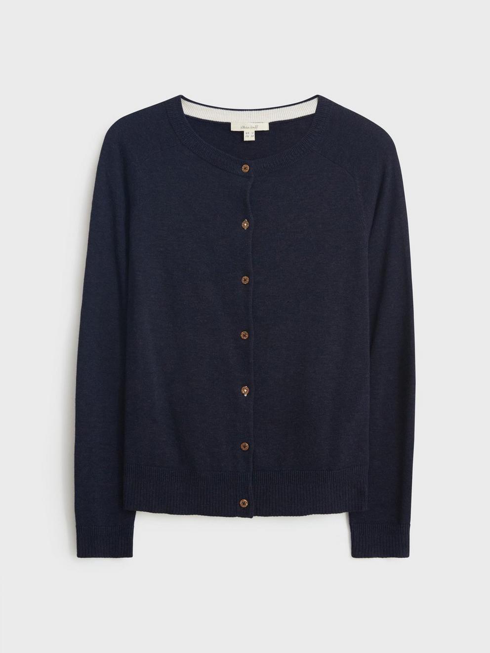 Lulu Cardigan in FR NAVY - FLAT FRONT