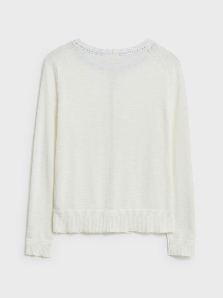 Lulu Cardigan in NAT WHITE - FLAT BACK