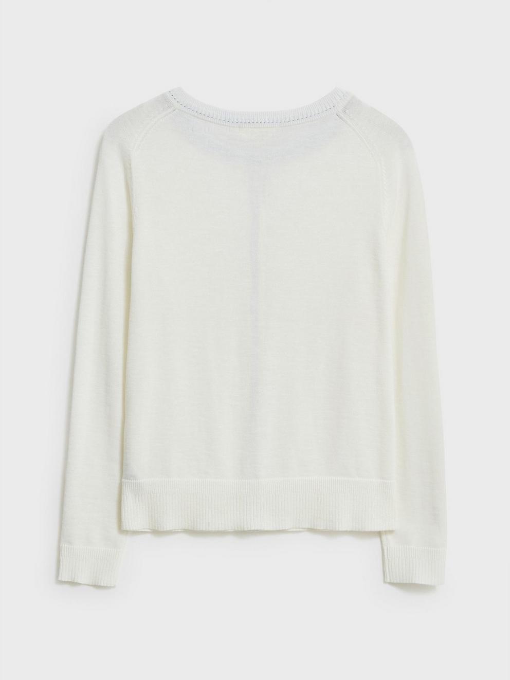 Lulu Cardigan in NAT WHITE - FLAT BACK