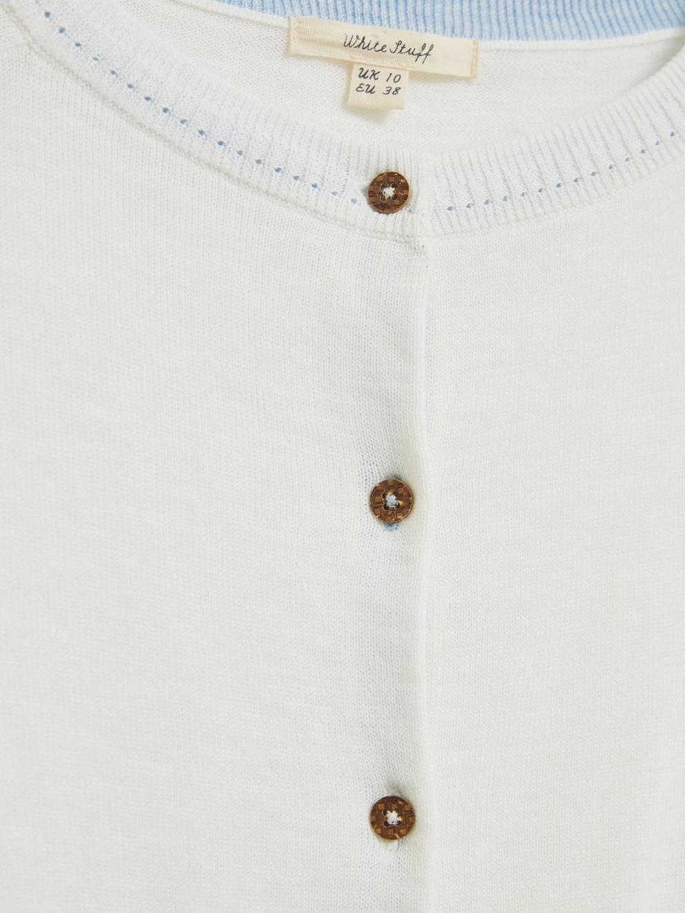 Lulu Cardigan in NAT WHITE - FLAT DETAIL