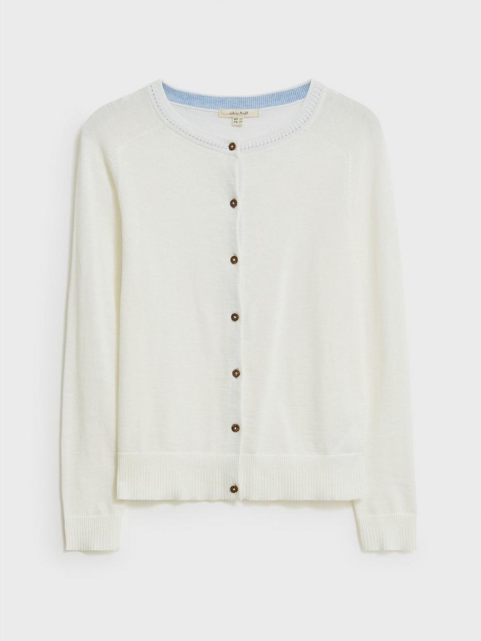 Lulu Cardigan in NAT WHITE - FLAT FRONT