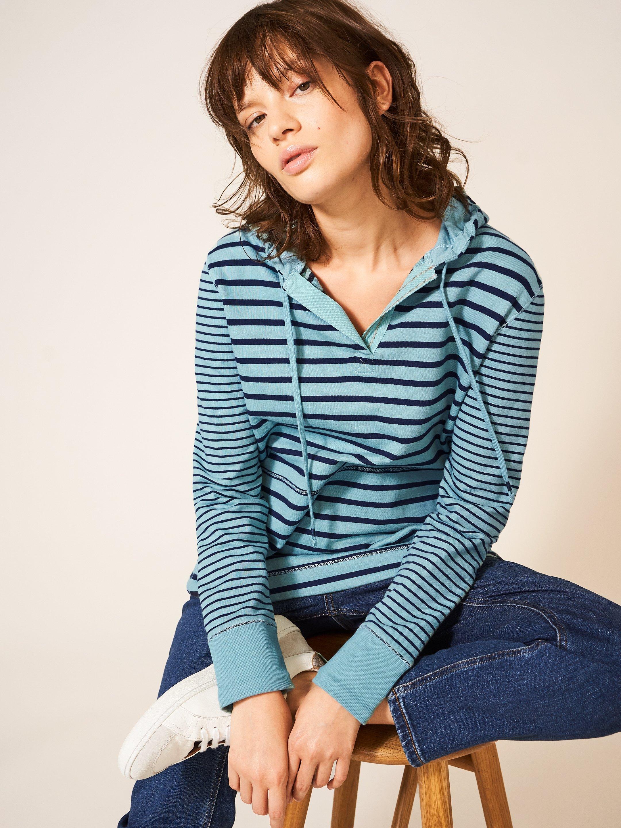 Milo Hooded Sweat in TEAL MLT - LIFESTYLE