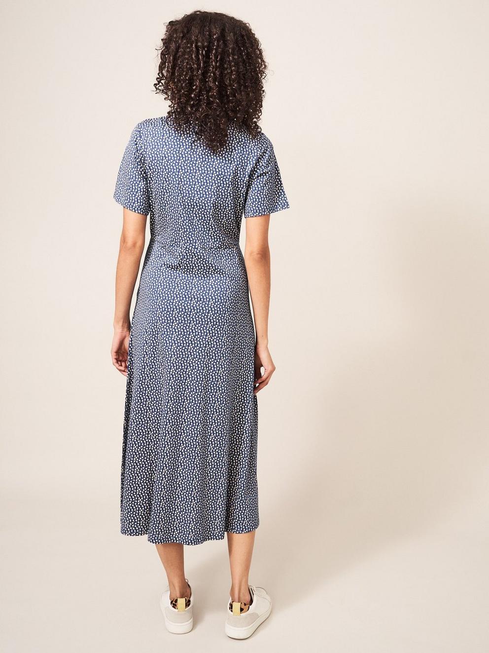 Rua Shirt Dress in NAVY PR - MODEL BACK