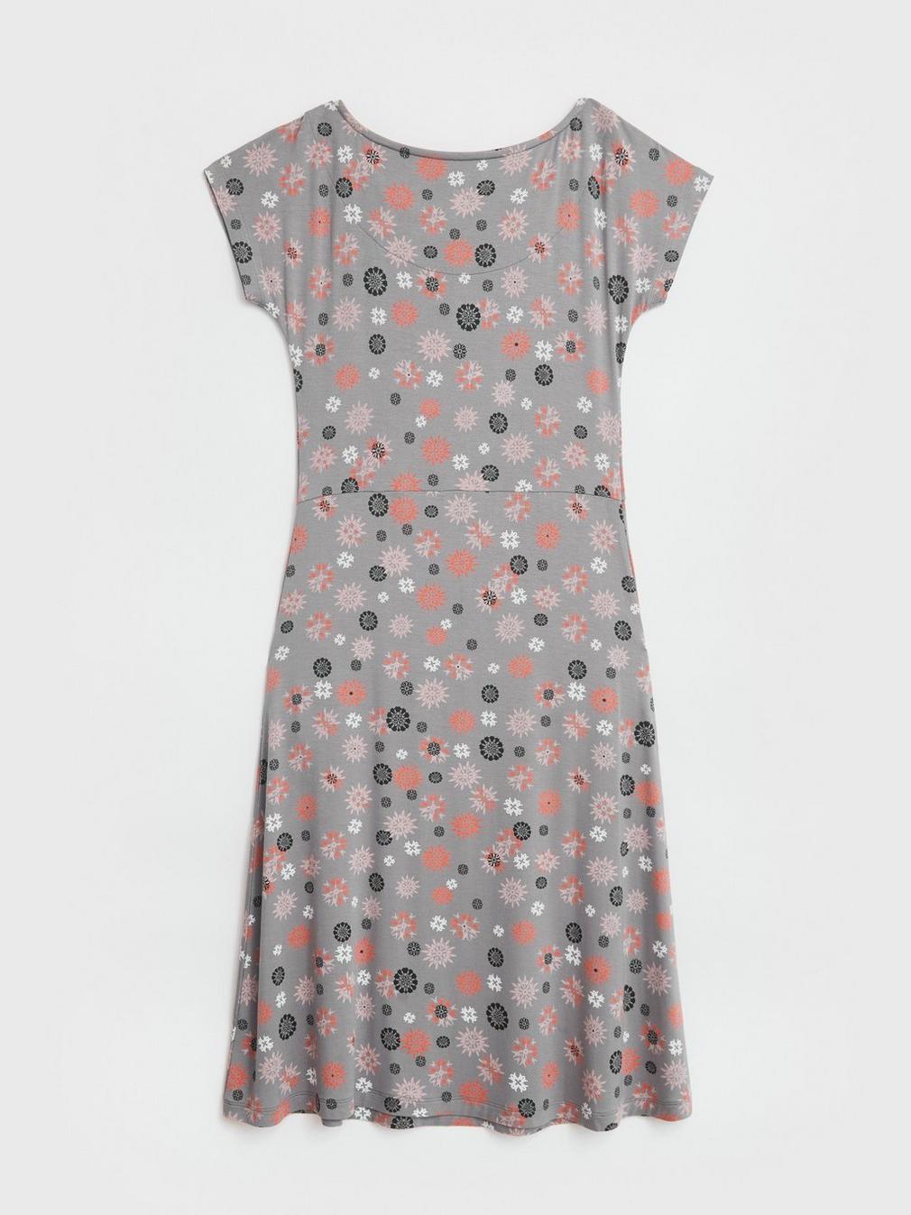 Aiken Eco Vero Dress in GREY MLT - FLAT BACK