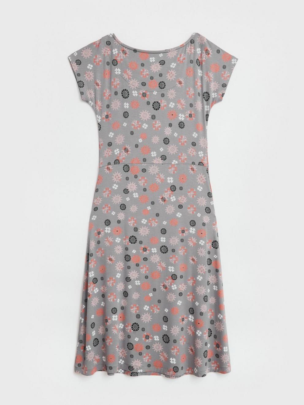 Aiken Eco Vero Dress in GREY MLT - FLAT BACK