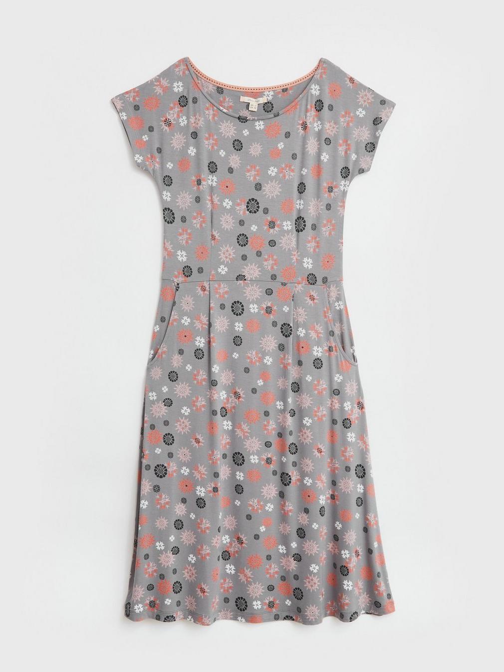 Aiken Eco Vero Dress in GREY MLT - FLAT FRONT