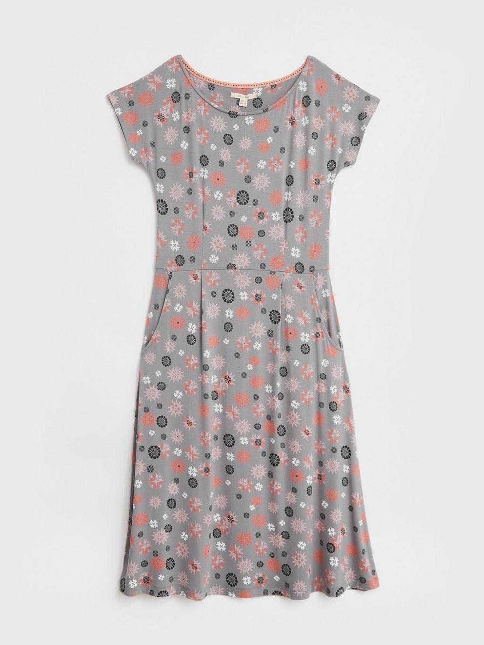 Aiken Eco Vero Dress in GREY MLT - FLAT FRONT