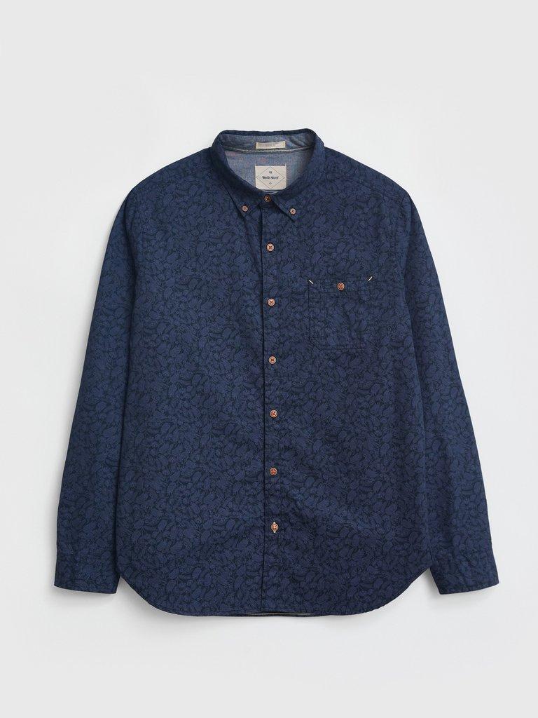 Hare Print Shirt in NAVY MULTI - FLAT FRONT