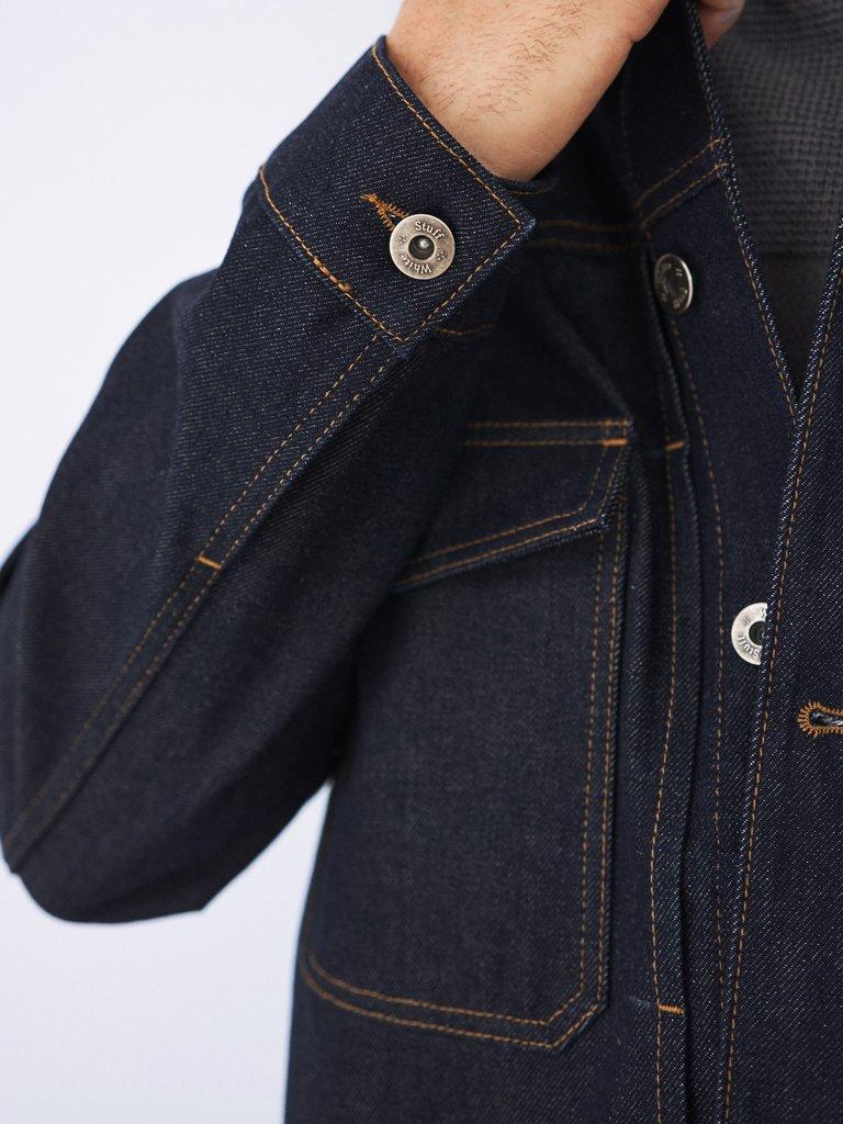 Denim Stanton Jacket in DK DENIM - MODEL DETAIL